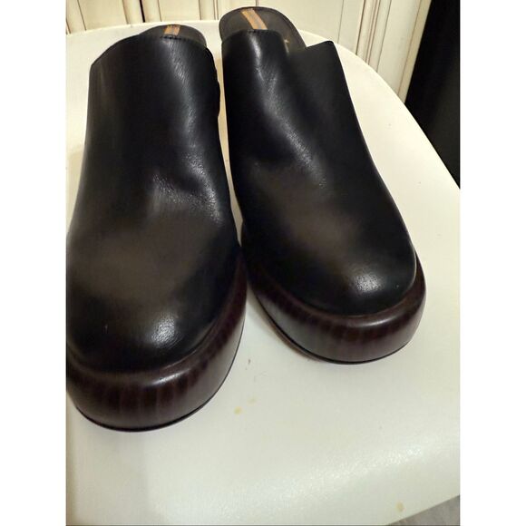 Sam Edelman Women's Shiloh Leather Block Heel Platform Clogs Black Size 7 NWT - Picture 1 of 15